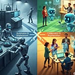 The Human-Centered Ai Revolution: Why Augmentation Beats Replacement 2 AI Replace vs Augment e1754242510241